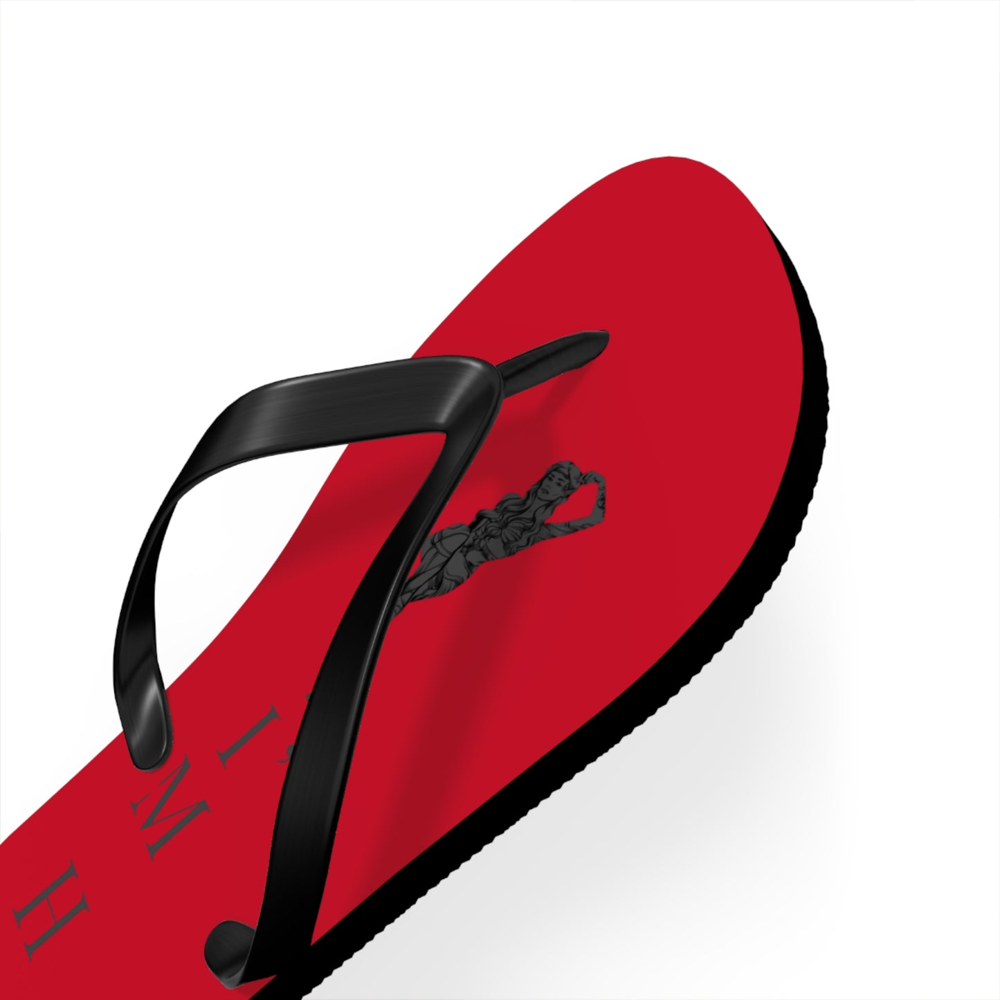 Red 'I'm Her' Flip Flops – Couples Beach Sandals