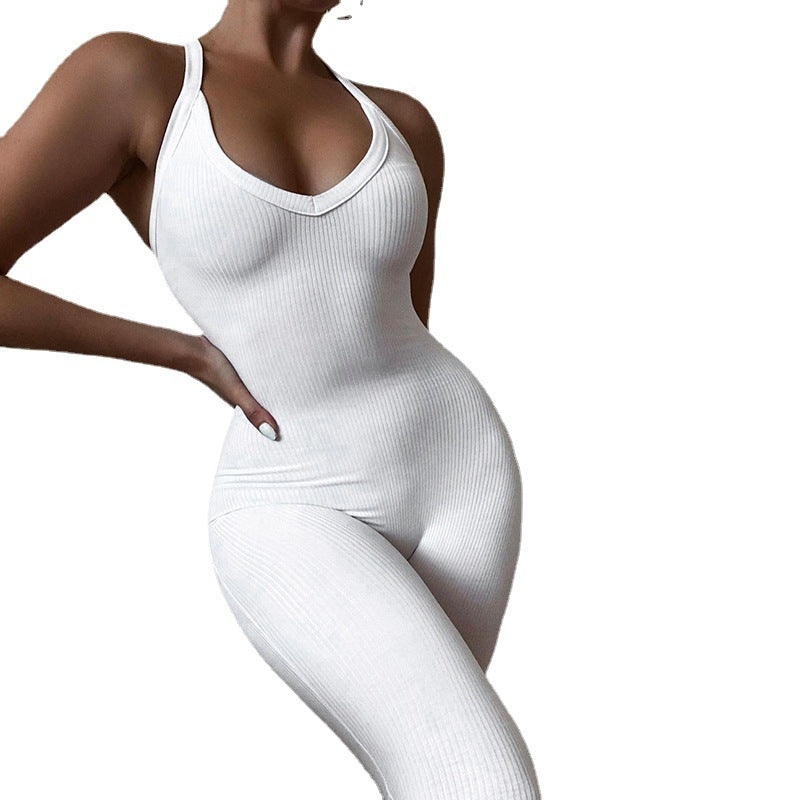 Women's Sexy Solid High Waist Jumpsuit