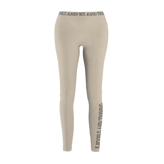 Beige  Levels and Trends Leggings — All-Over Printed Casual Women's Leggings