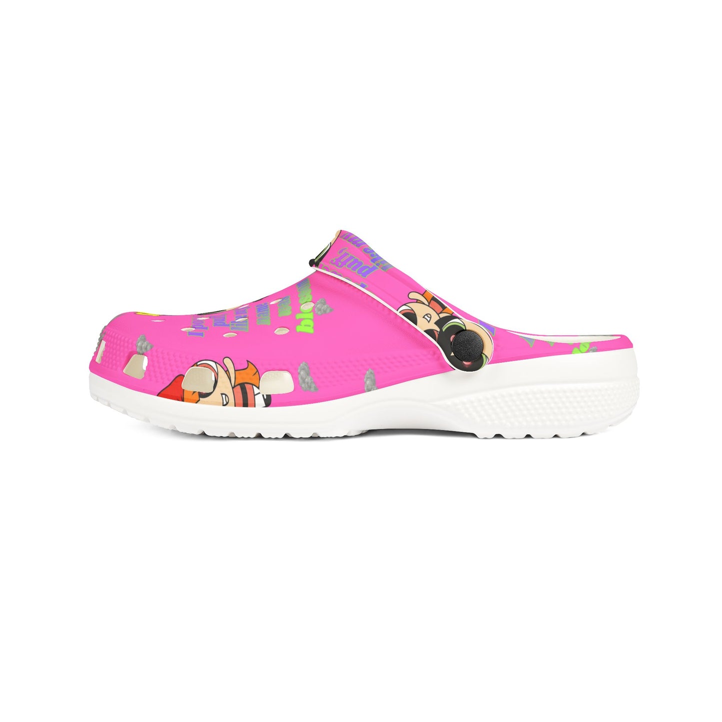 Powerpuff crocs - 'Think Blossom' Cartoon Slip-On Shoes