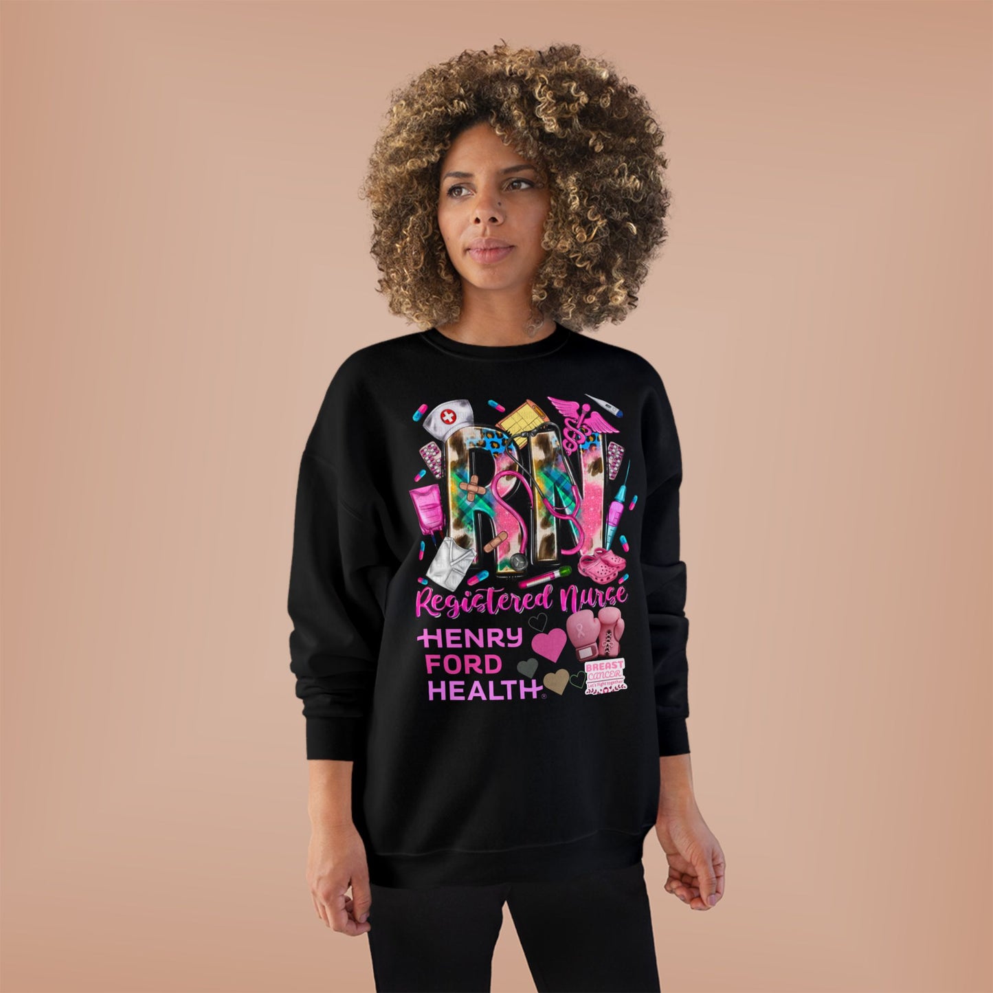 RN Nurse breast cancer Crewneck Sweatshirt | Eco-Friendly Gift for Healthcare Workers, Perfect for Nurse Appreciation, Mother's Day, Birthdays, [...]