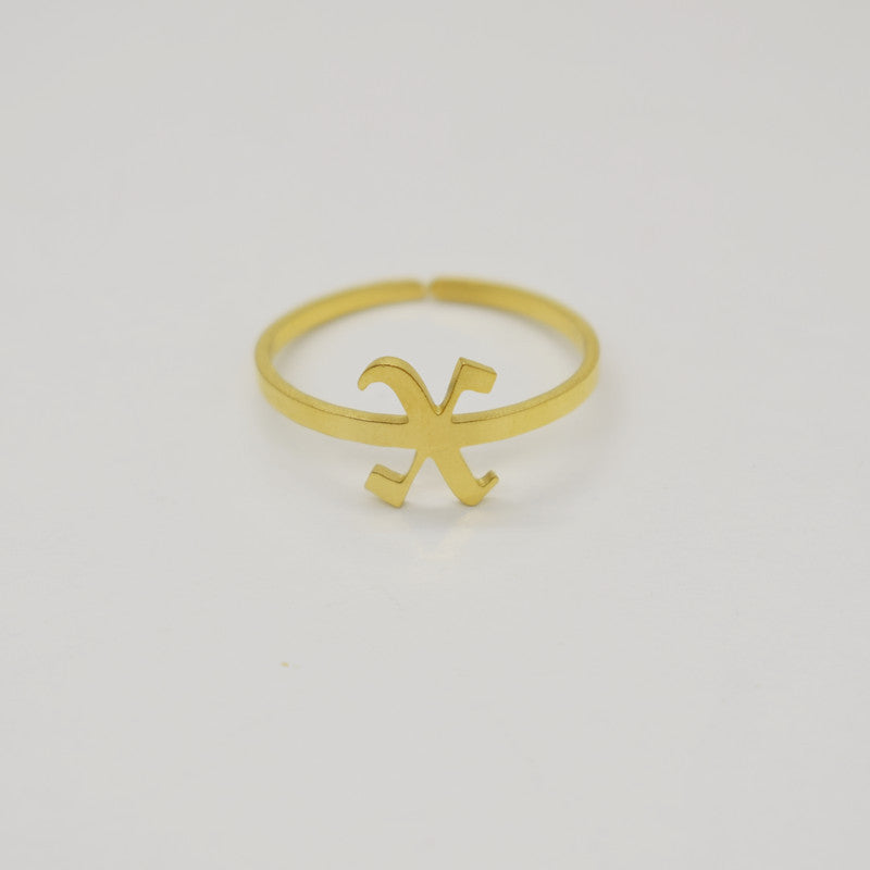 Vintage English Alphabet Ring in 18K Vacuum Plating