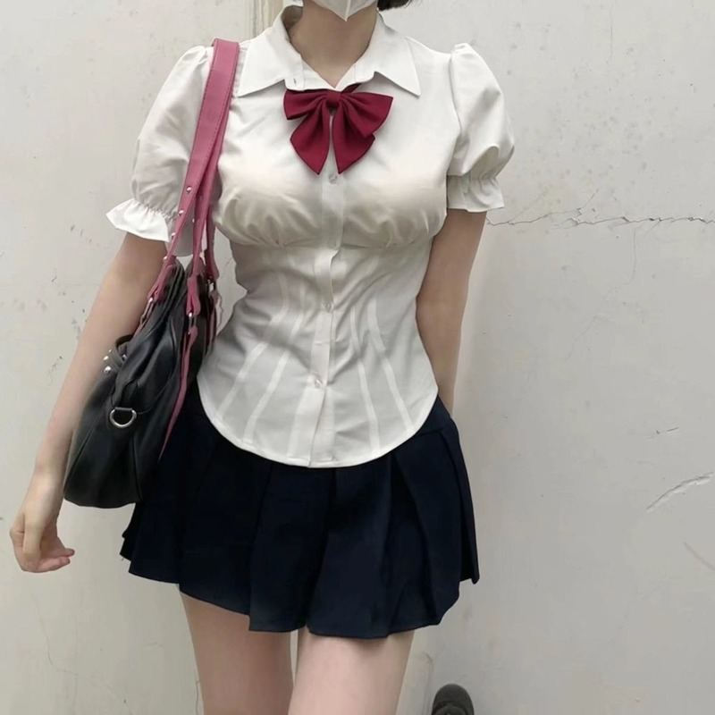 Elegant White Blouse - Korean Fashion Slim Fit
