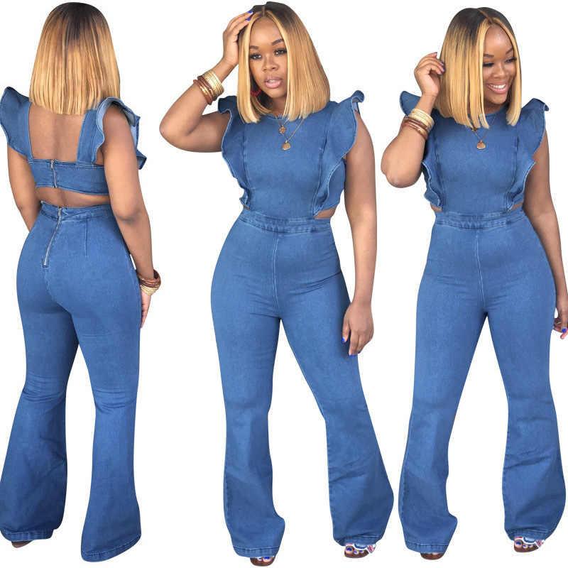 2026 Fashion Women's Denim Jumpsuit with Straps