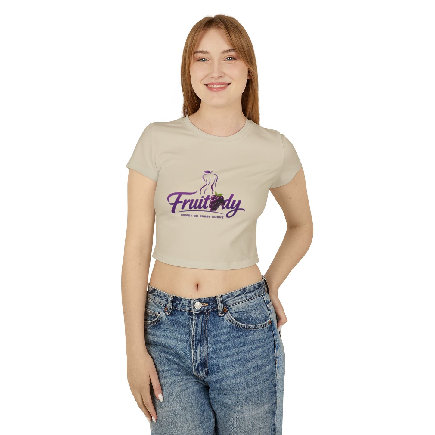Fruitody Women's Crop Tee — grape Fruit Logo Casual Summer Top