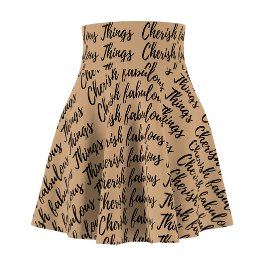 Cherish Fabulous -Script Print Skater Skirt