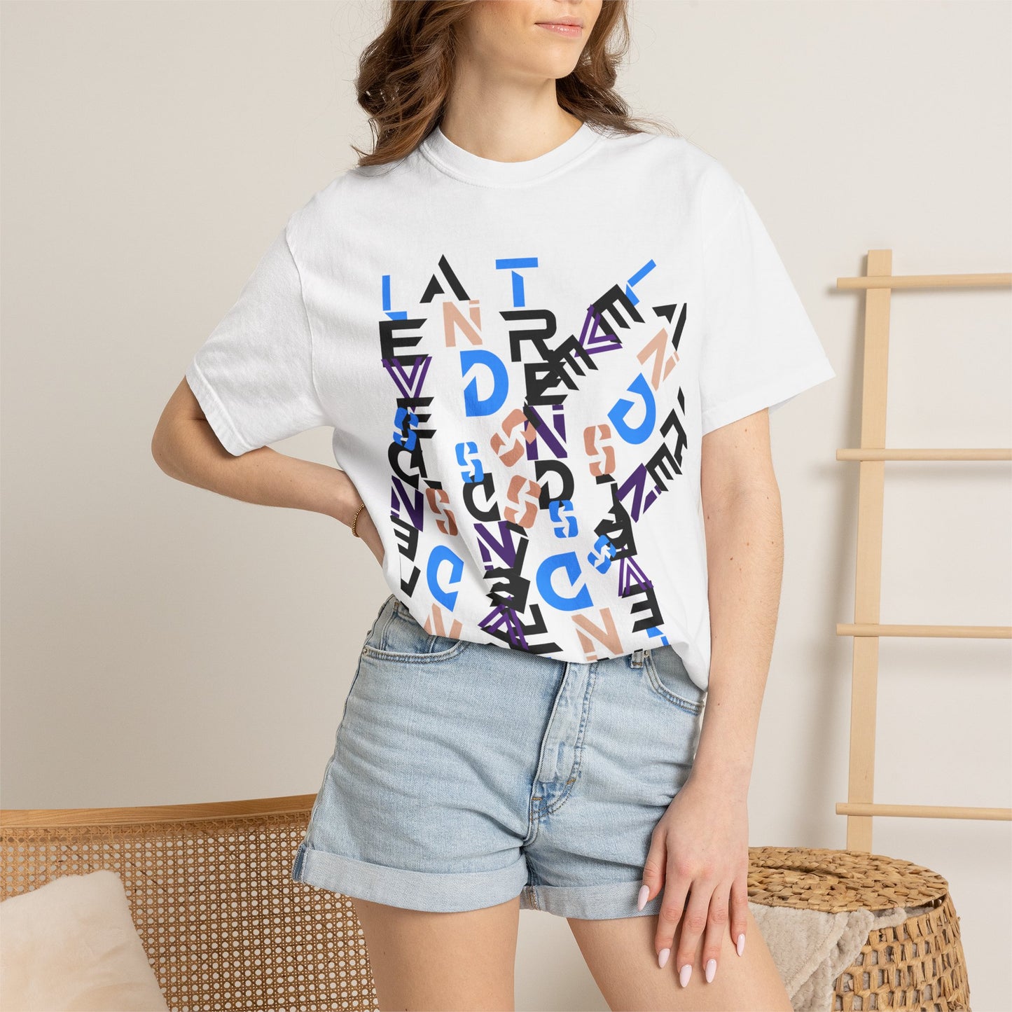 Abstract Typography T-Shirt — Modern Graphic Lettering Tee