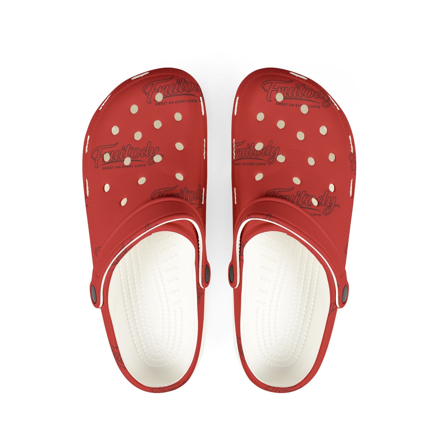 Apple FRUITODY-Foam Clogs — Comfortable Slip-On Shoes with All-Over Logo Print