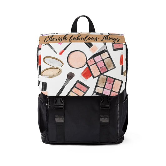Chic Makeup Lover's Shoulder Backpack | Casual Fashion Bag, Stylish Tote, Everyday Use, Gift for Her, Perfect for Students