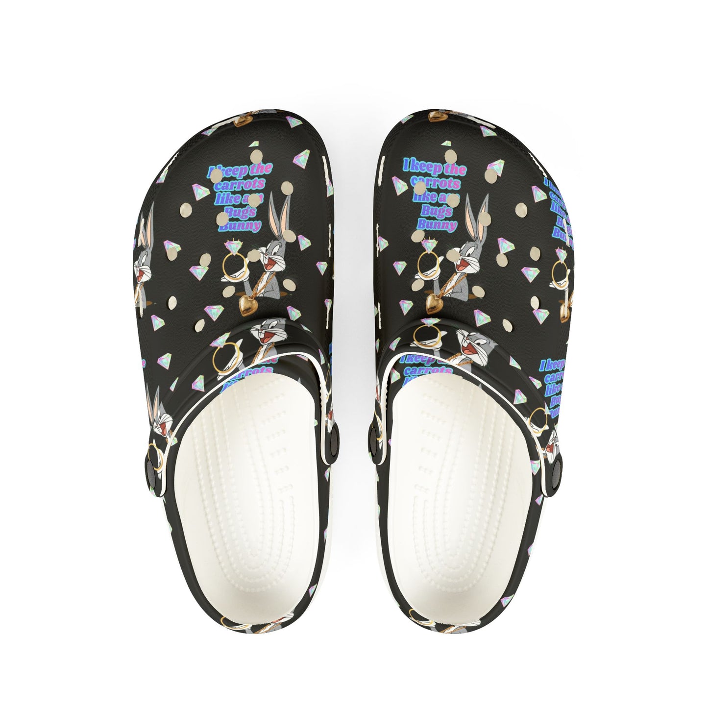 Bugs carrot — Black Abstract Floral All-Over Print