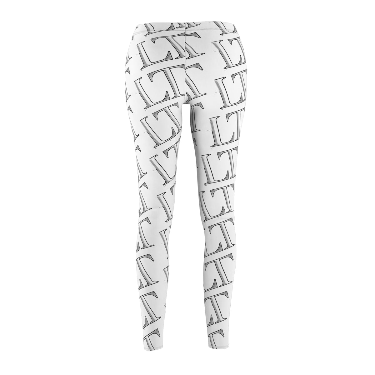 LT Monogram Pattern Leggings — All-Over Printed Casual Women's Leggings