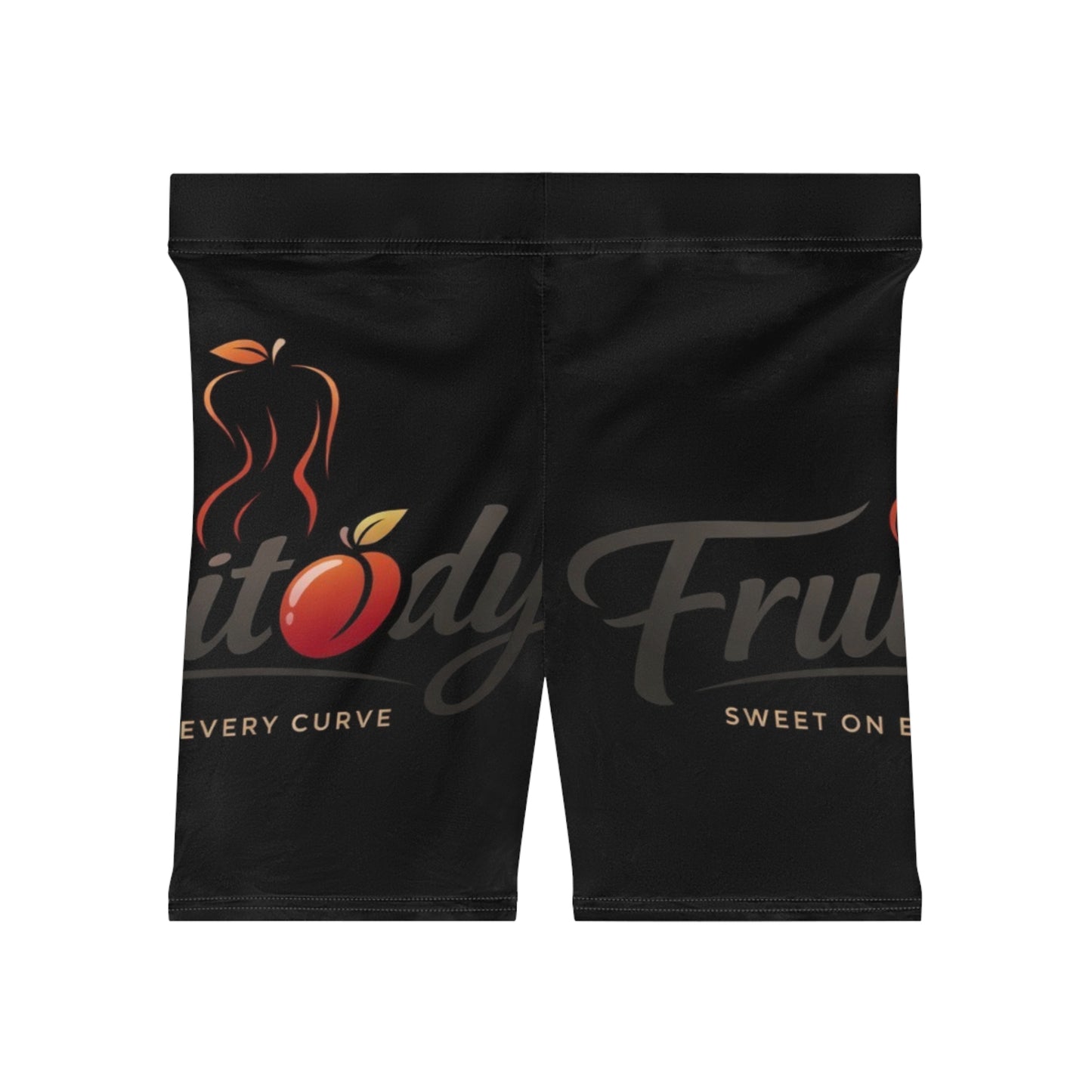 Fruitbody Apple- Women’s Biker Shorts — 'Fruitbody' Peach Graphic Activewear