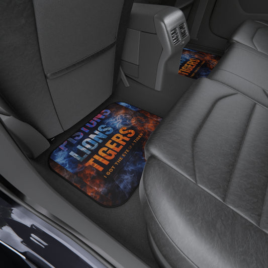 Detroit Pistons Lions Tigers Car Mats (Set of 4) — Tiger Eye Graphic Floor Mats