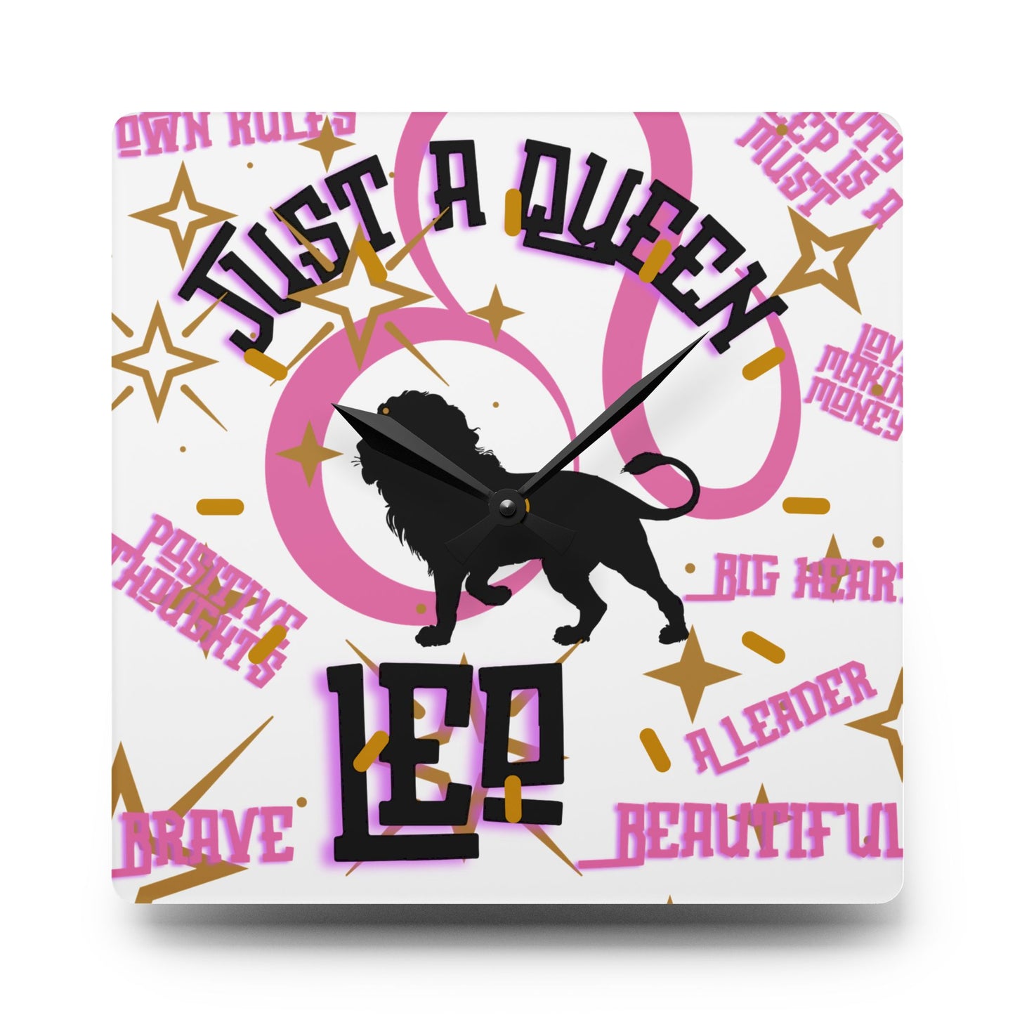 Just A Queen Acrylic Wall Clock, Unique Decor, Gift for Her, Inspirational Home Accent, Birthday Present for Women