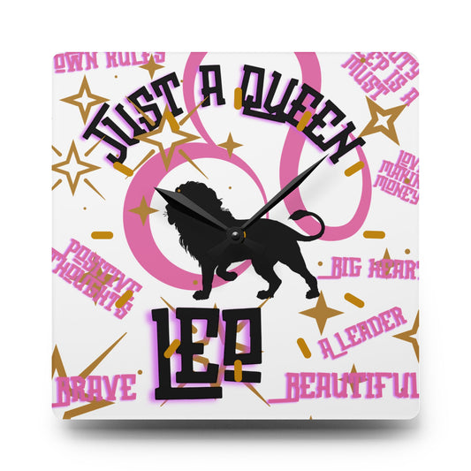 Just A Queen Acrylic Wall Clock, Unique Decor, Gift for Her, Inspirational Home Accent, Birthday Present for Women