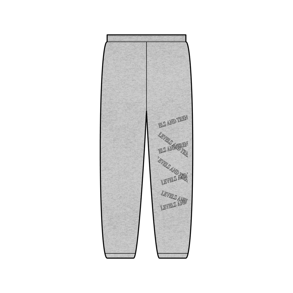 Levels and Trends Diagonal Text Joggers — Minimalist Script Sweatpants with Side Typography