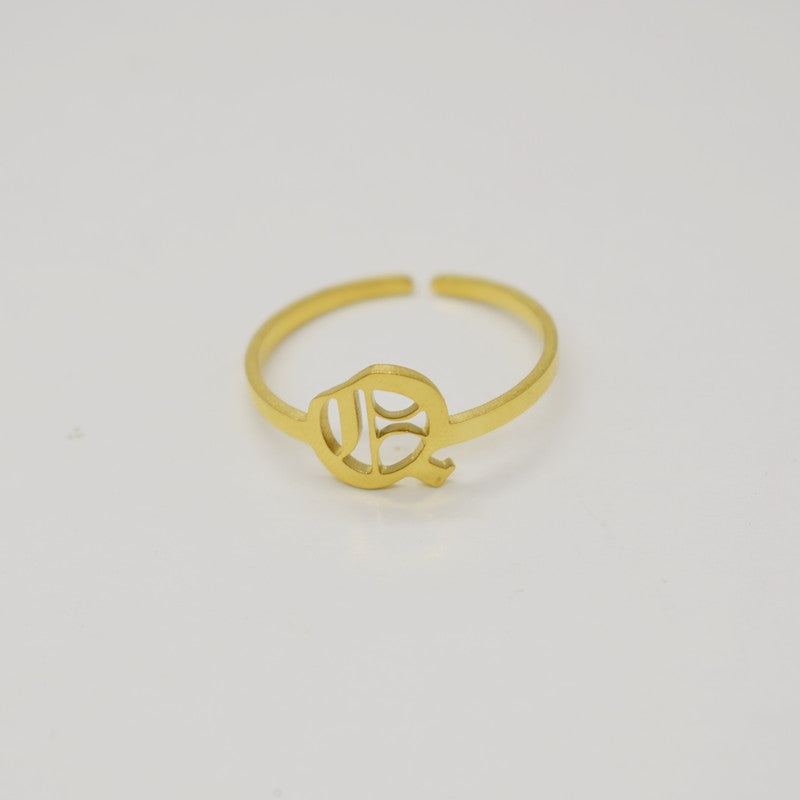 Vintage English Alphabet Ring in 18K Vacuum Plating