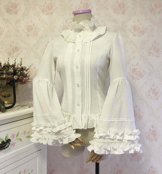 Gothic Vintage Lolita Dress with Lace Blouse and Sleeves