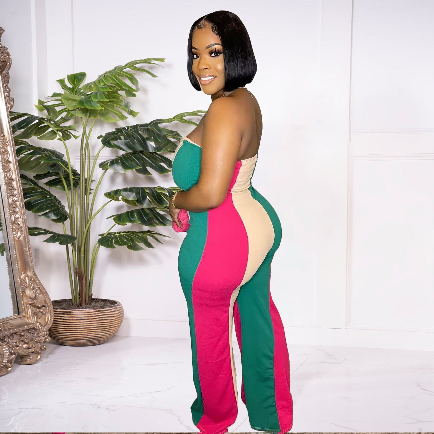 Women's Fashion Digital Print Sexy Jumpsuit