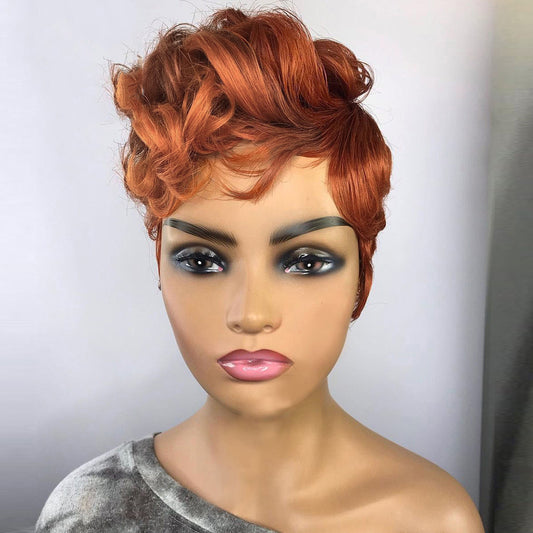 Fluffy Orange Short Curly Hair Chemical Fiber Headgear