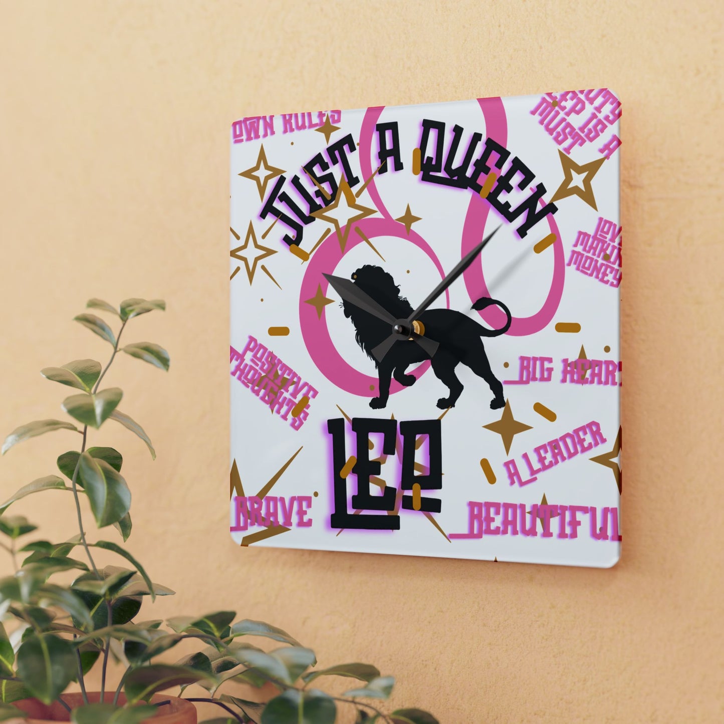 Just A Queen Acrylic Wall Clock, Unique Decor, Gift for Her, Inspirational Home Accent, Birthday Present for Women
