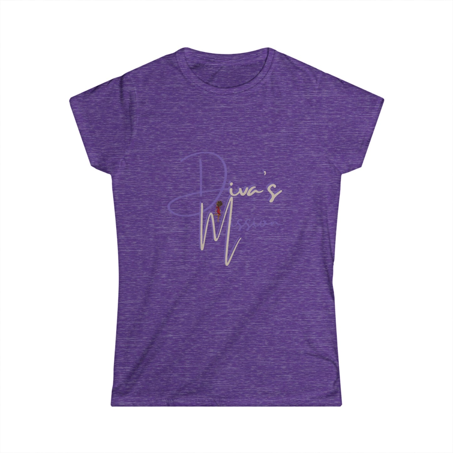 Purple Women's Tee - 'Diva's Mission' Script Logo Graphic
