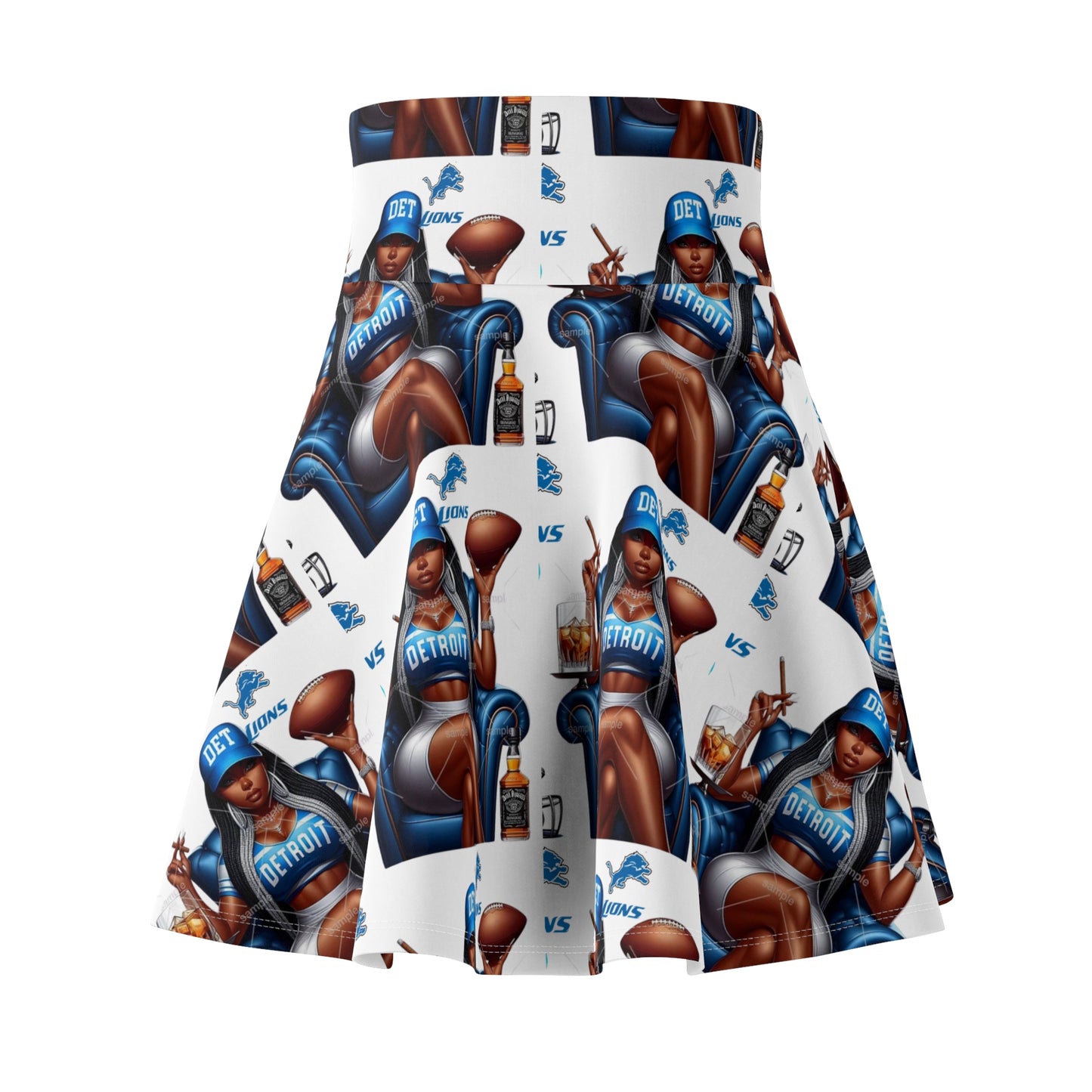 Detroit Sports Fan Women's Skater Skirt, Game Day Outfit, Skater Skirt for Women, Sports Apparel, Football Season Style