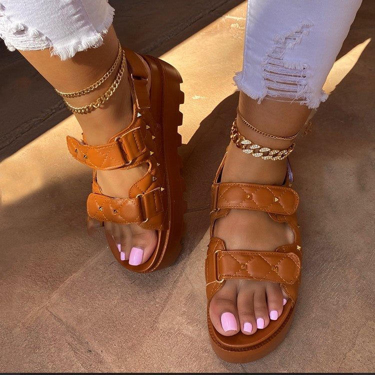 New Style Rivet Velcro Ladies Fragrance Sandals