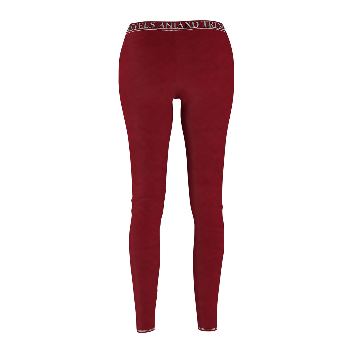 Burgundy  Levels and Trends Leggings — All-Over Printed Casual Women's Leggings