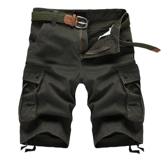 Men's Cotton Cargo Shorts with Pockets - Plus Size