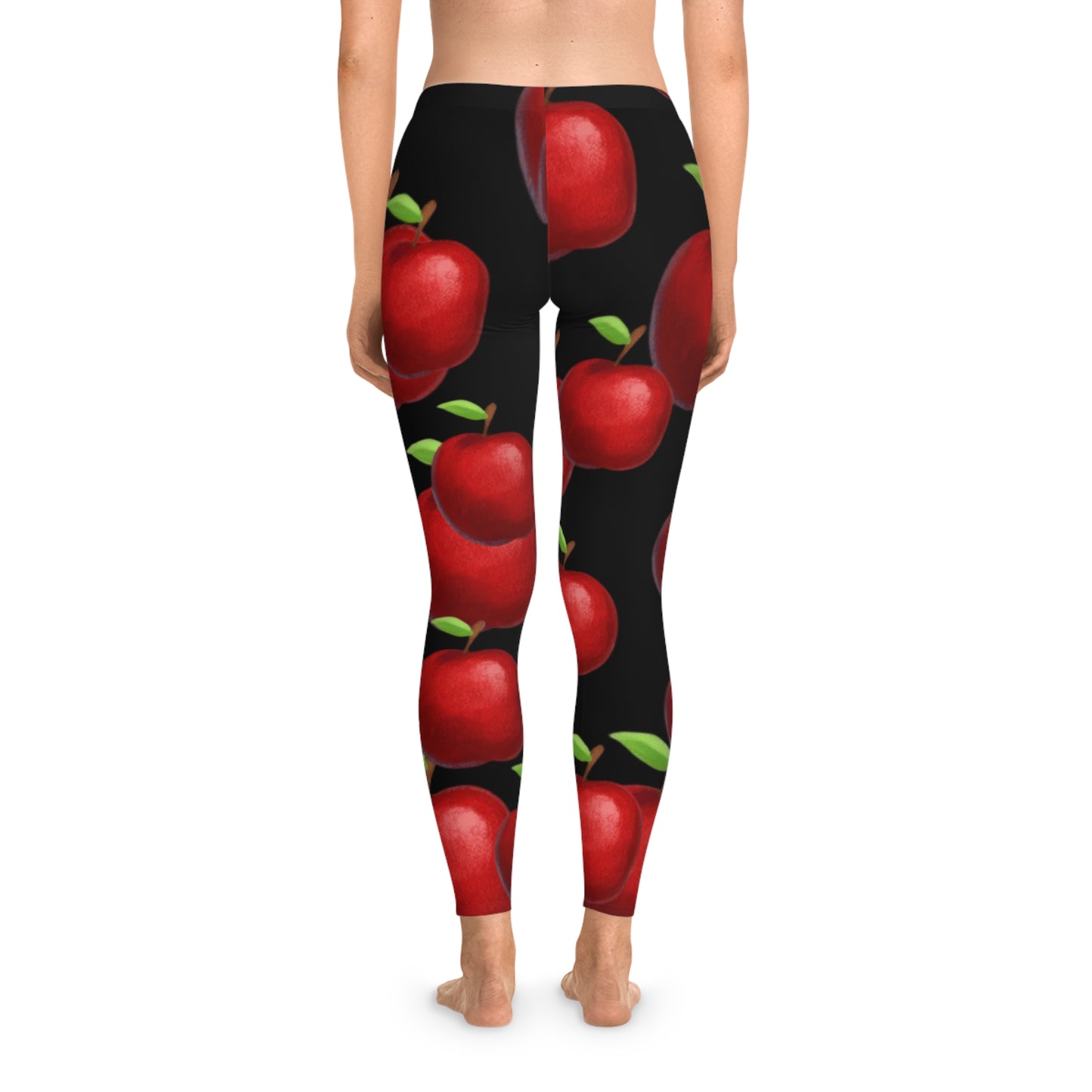 Apple Print Leggings — fruitody Red Apple Pattern All-Over Print Leggings for Teachers & Fall Fashion