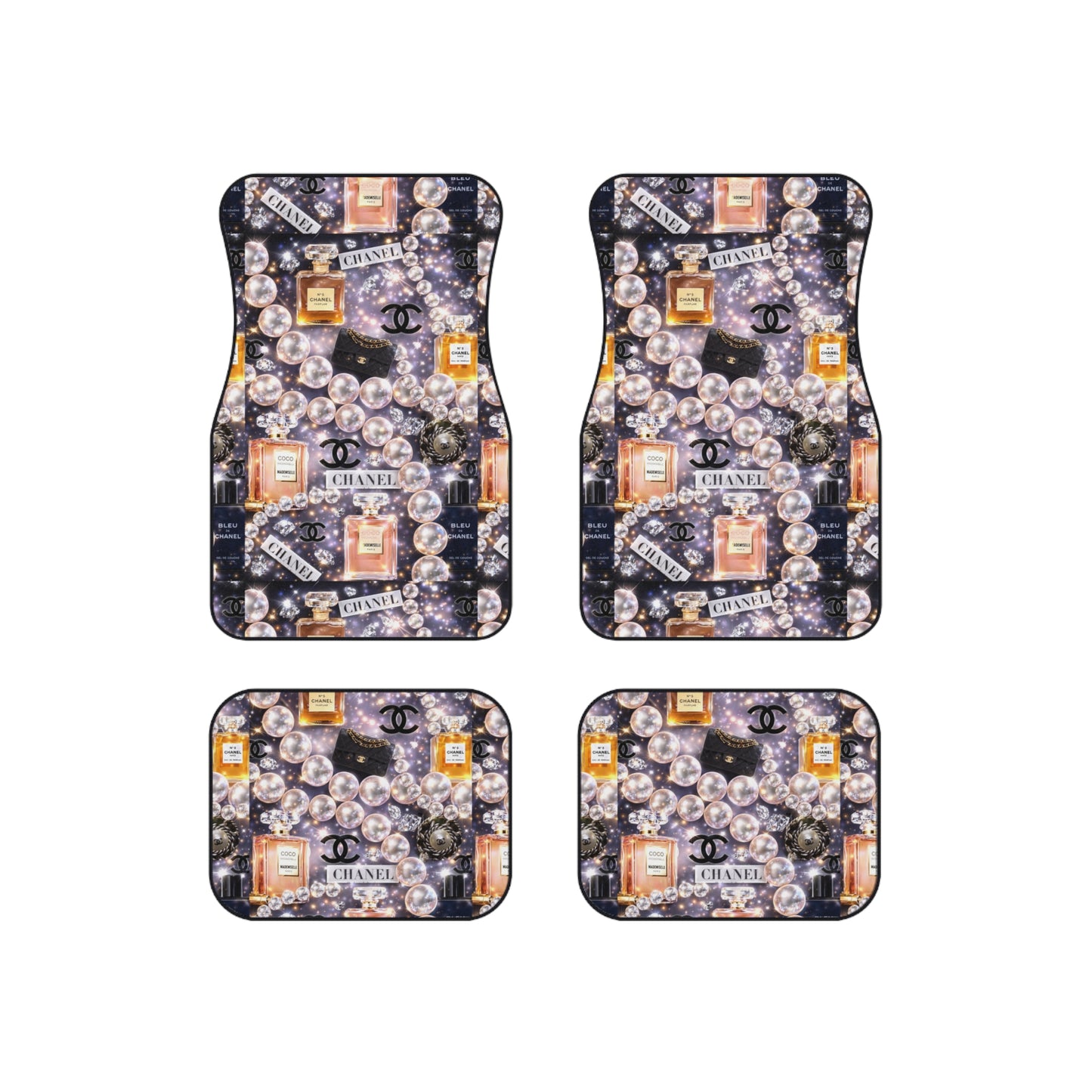 Chanel-Luxury Perfume & Pearls Car Floor Mats (Set of 4)