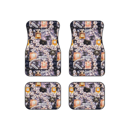 Chanel-Luxury Perfume & Pearls Car Floor Mats (Set of 4)