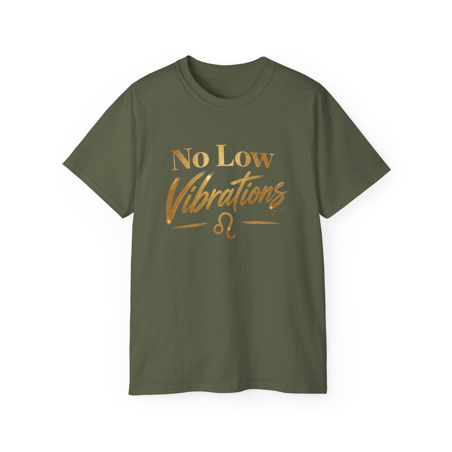 No Low Vibrations Tee — Leo Zodiac Horoscope Graphic Shirt