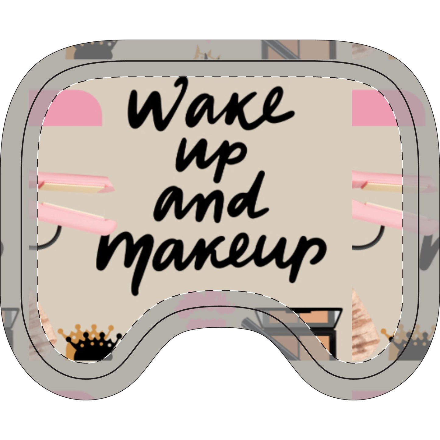 Toilet Seat & Lid Cover Set — "Queen Wake Up and Makeup" Cosmetic Vanity Print