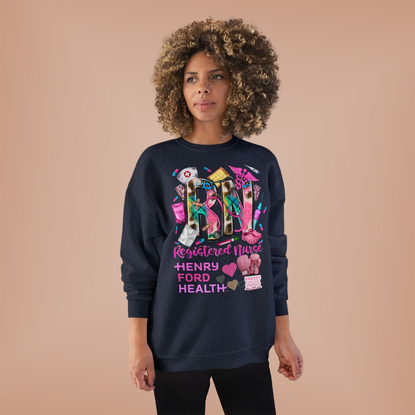 RN Nurse breast cancer Crewneck Sweatshirt | Eco-Friendly Gift for Healthcare Workers, Perfect for Nurse Appreciation, Mother's Day, Birthdays, [...]