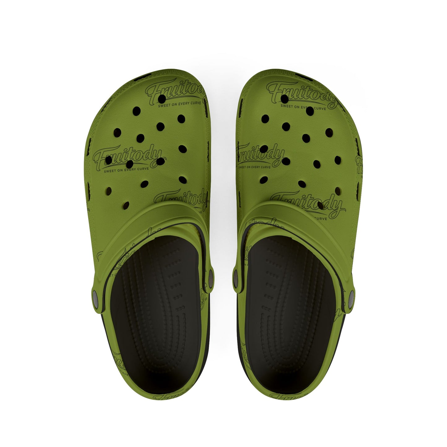 Kiwi FRUITODY-Foam Clogs — Comfortable Slip-On Shoes with All-Over Logo Print
