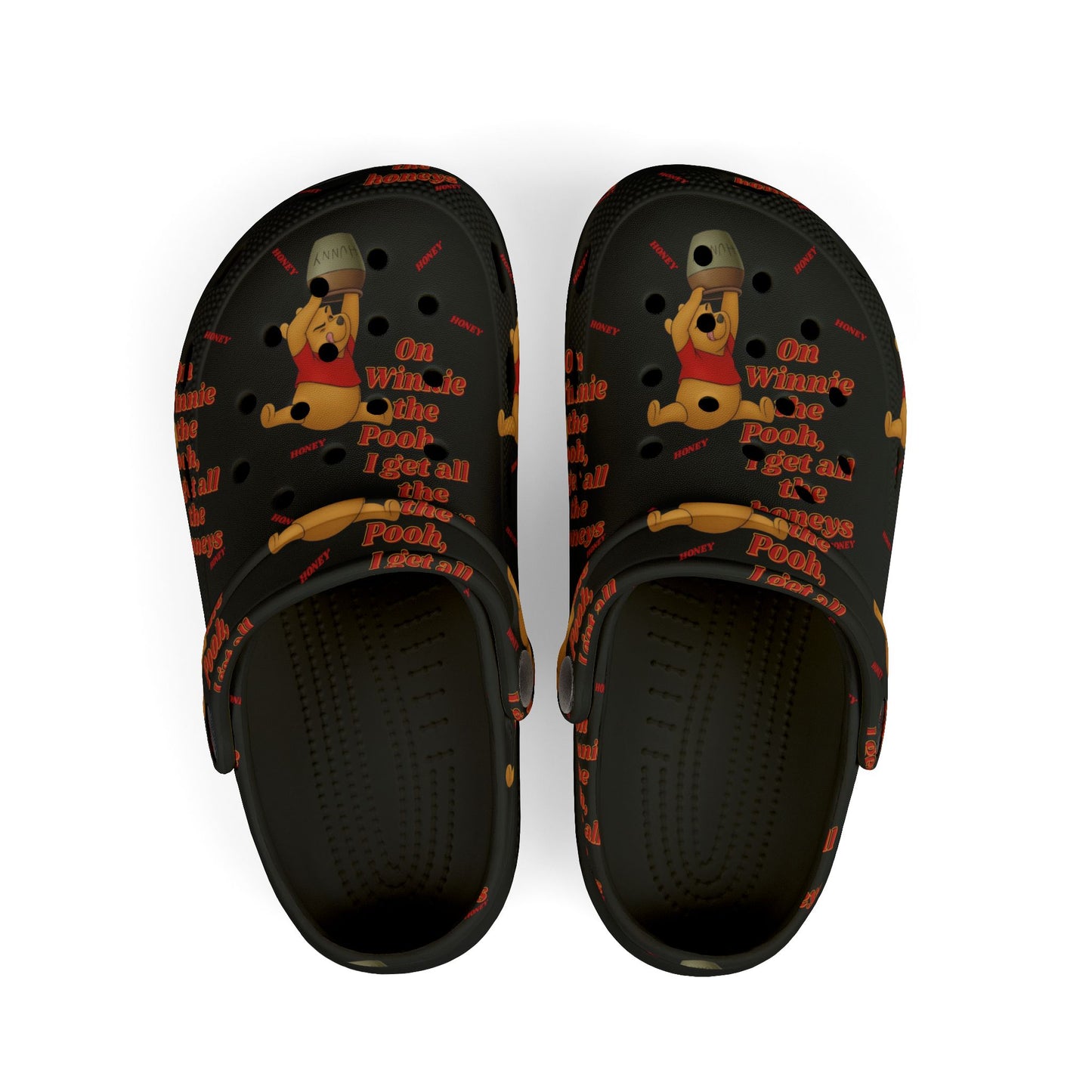 Kids crocs — Cute Winnie-the-Pooh All-Over Print Slip-Ons