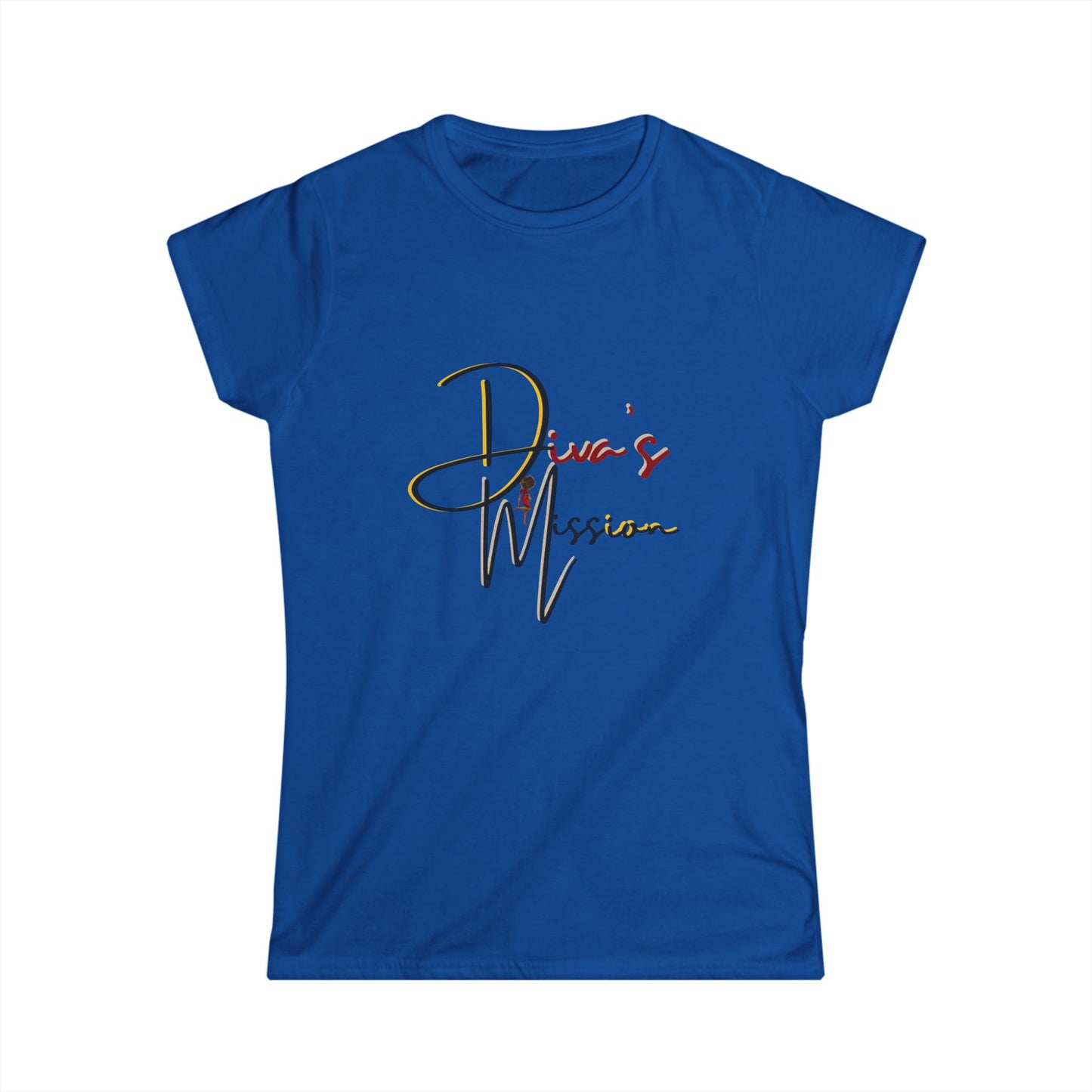 Yellow Women's Tee - 'Diva's Mission' Script Logo Graphic