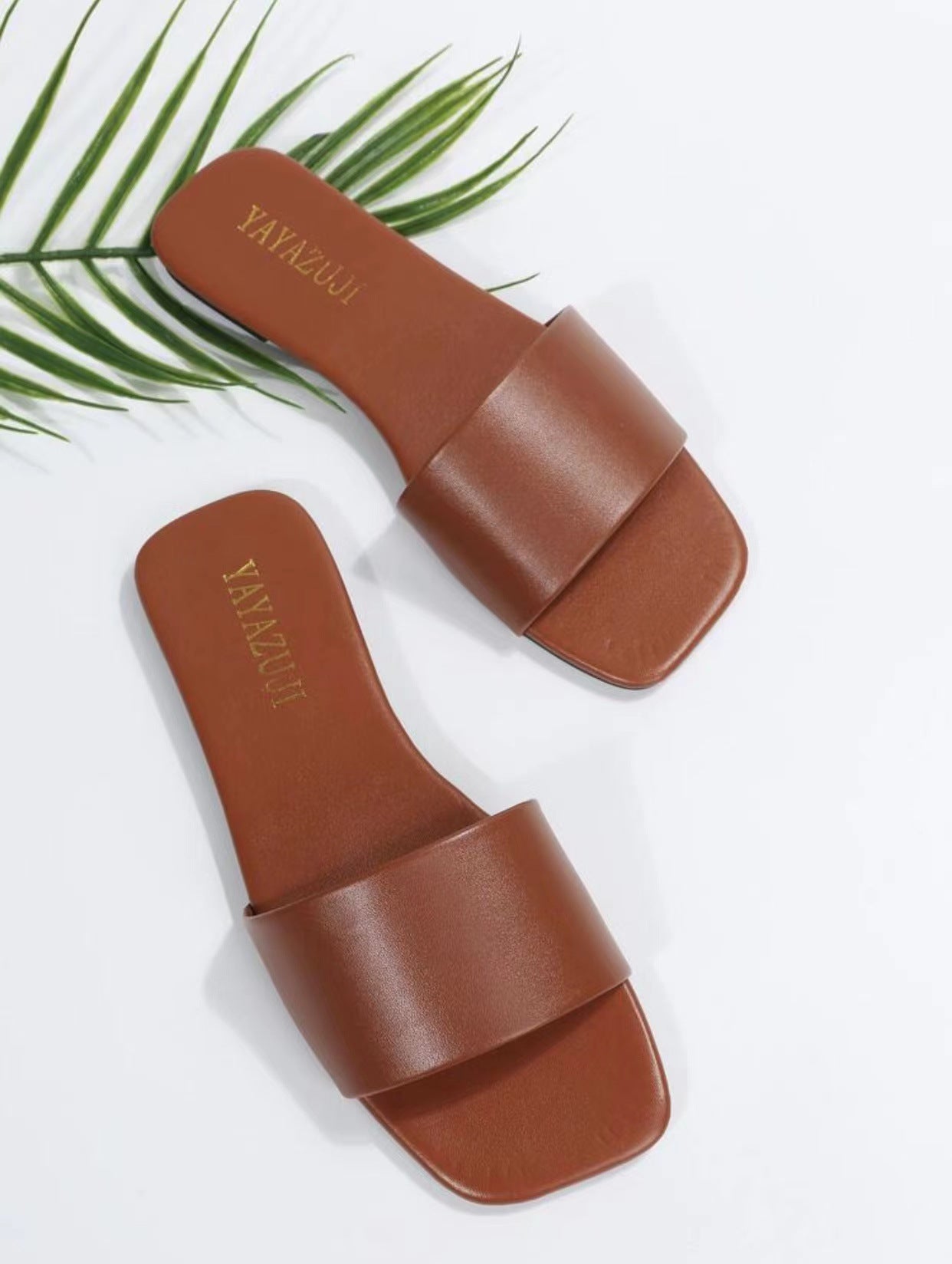 Ladies Comfortable Flat Square Head Beach Sandals