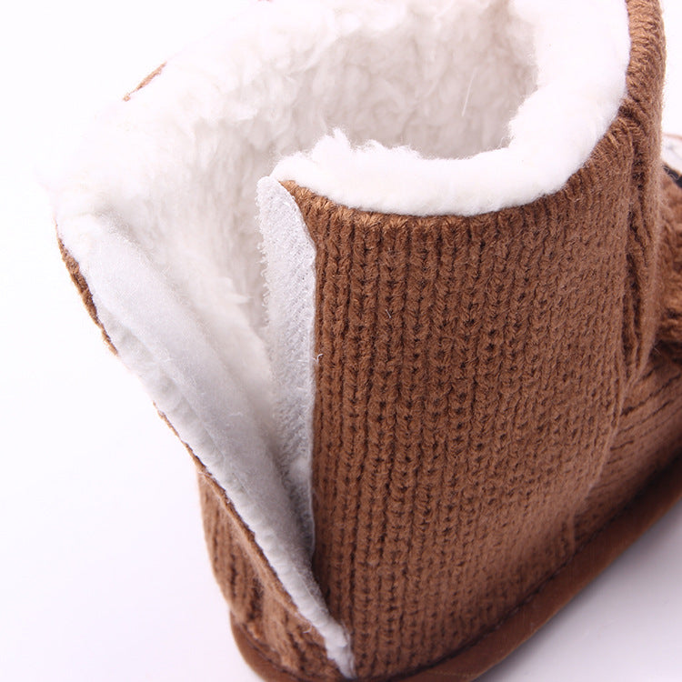 Knitted Fleece Baby Shoes, Toddler Booties, Kids Shoes