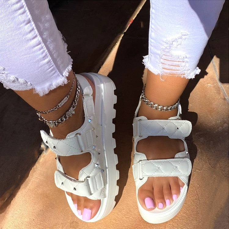 New Style Rivet Velcro Ladies Fragrance Sandals