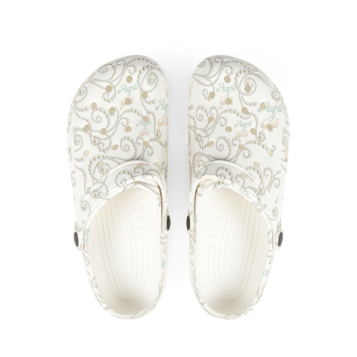 Pearls 4 girls crocs with Subtle Paisley Print – Lightweight Garden & Casual Shoes
