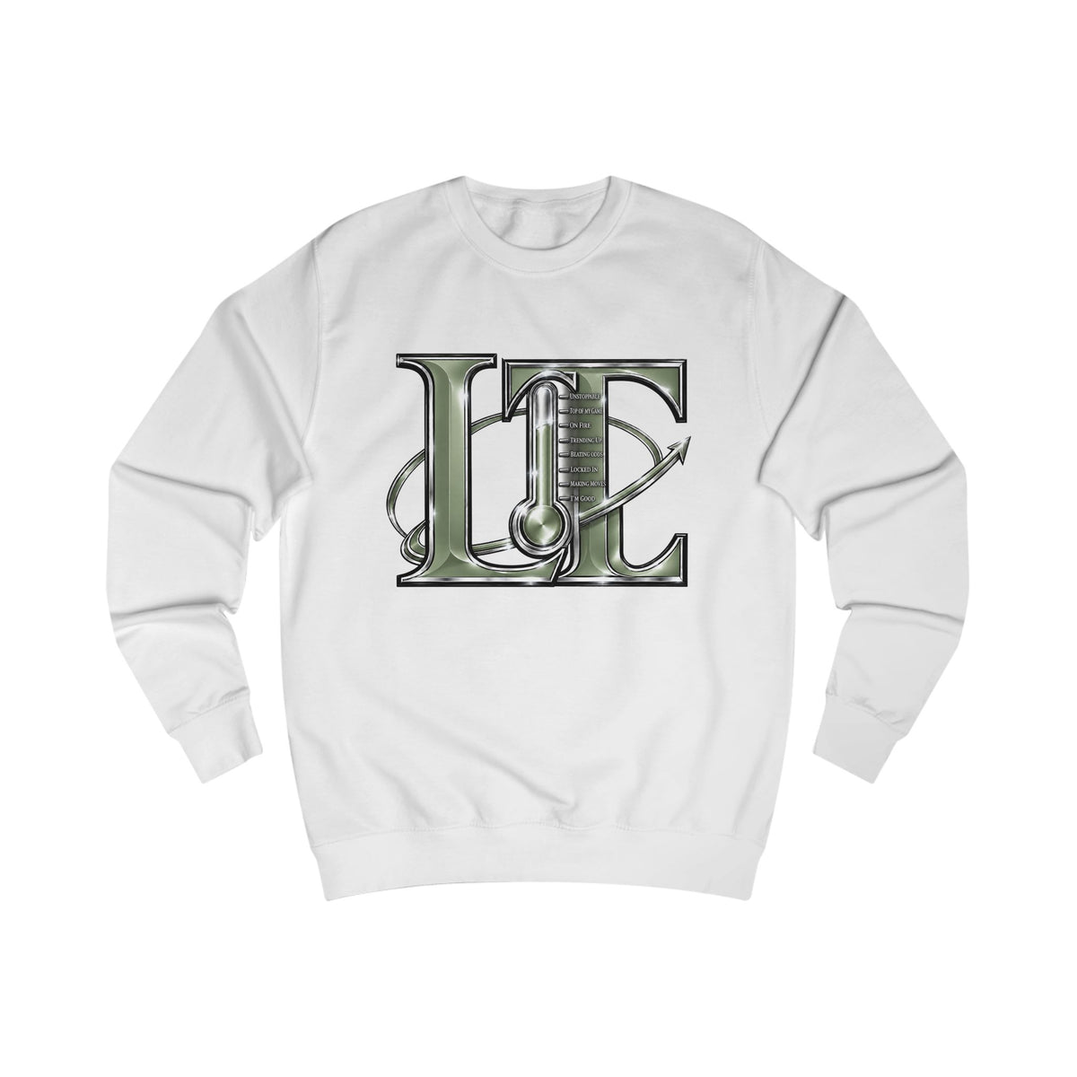 LT military green Sweatshirt — Vintage Metallic Lettering (Lewis and Friends)