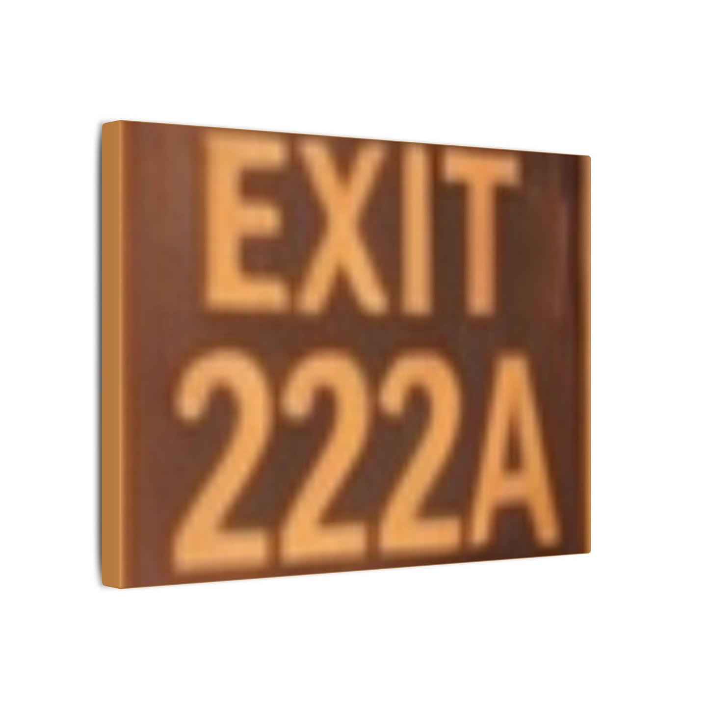 Exit 222A Matte Canvas Wall Art — Vintage Neon Sign Photo