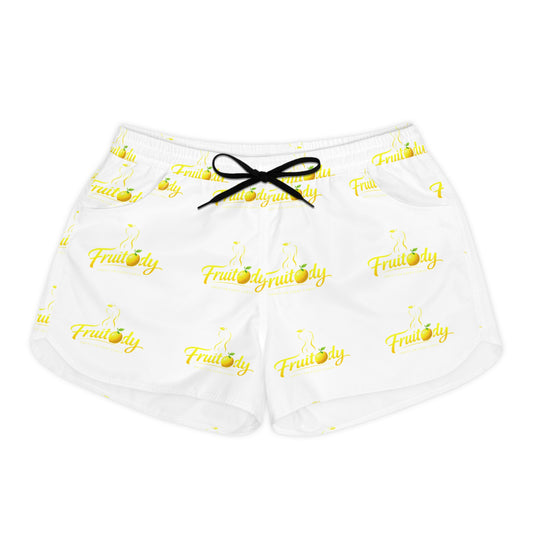 Fruitody lemon-Women's Casual Shorts — White All-Over Print