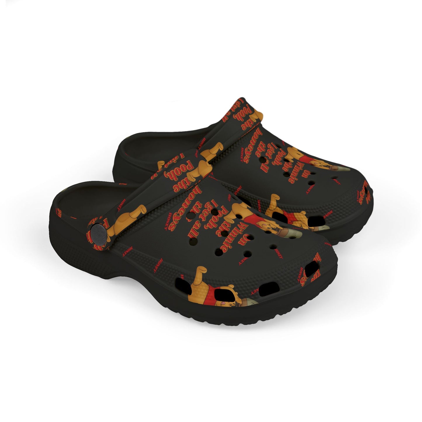 Kids crocs — Cute Winnie-the-Pooh All-Over Print Slip-Ons