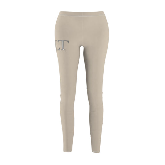 Beige  Levels and Trends Leggings — All-Over Printed Casual Women's Leggings