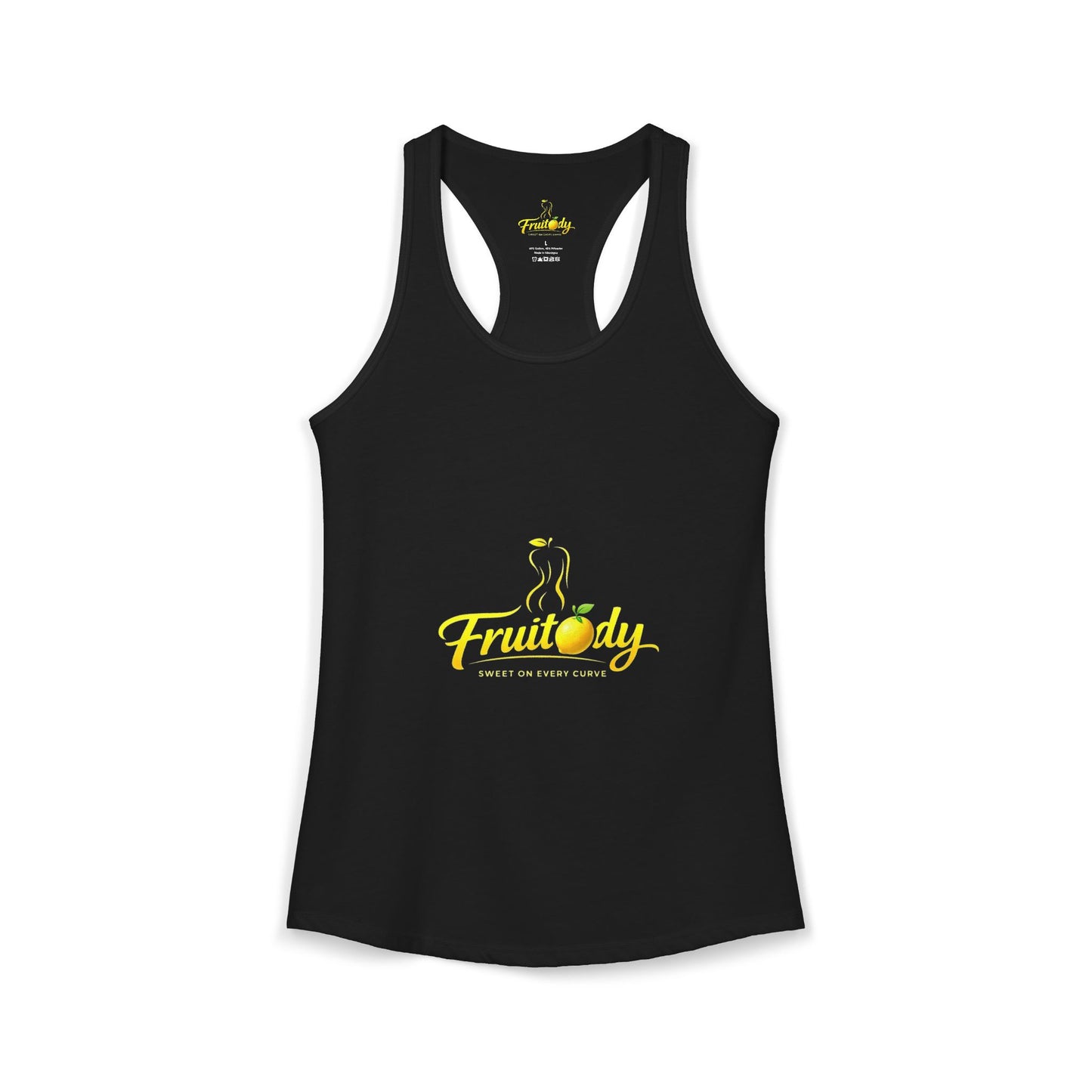 Black Women's Fruitody lemon Racerback Tank