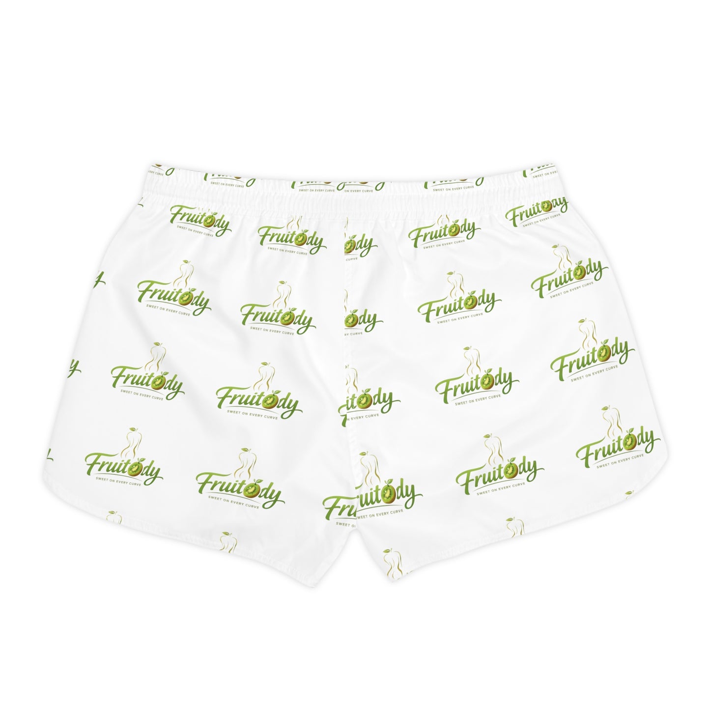 Fruitody kiwi-Women's Casual Shorts — White All-Over Print